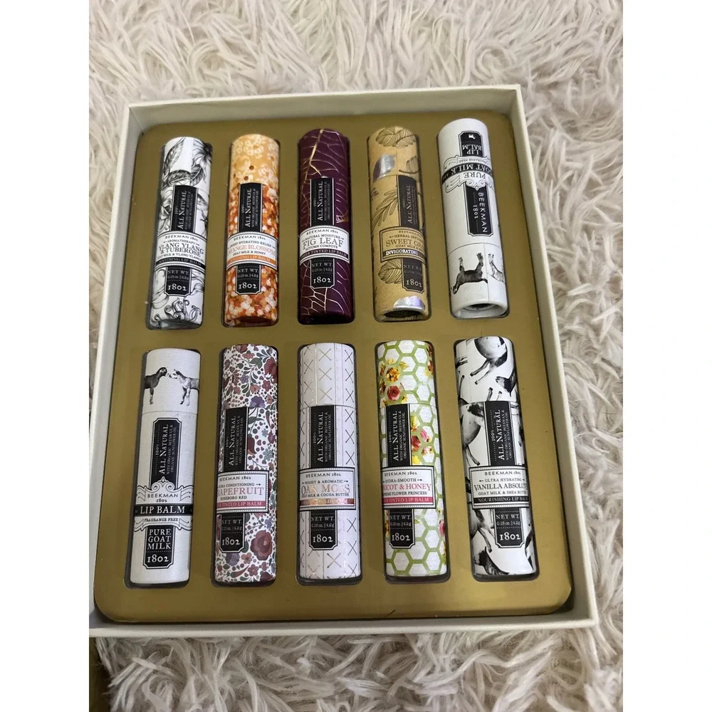 Beekman 1802 Farm to Skin Goat Milk Lip Balms 10 Piece Collection Set NEW In BOX